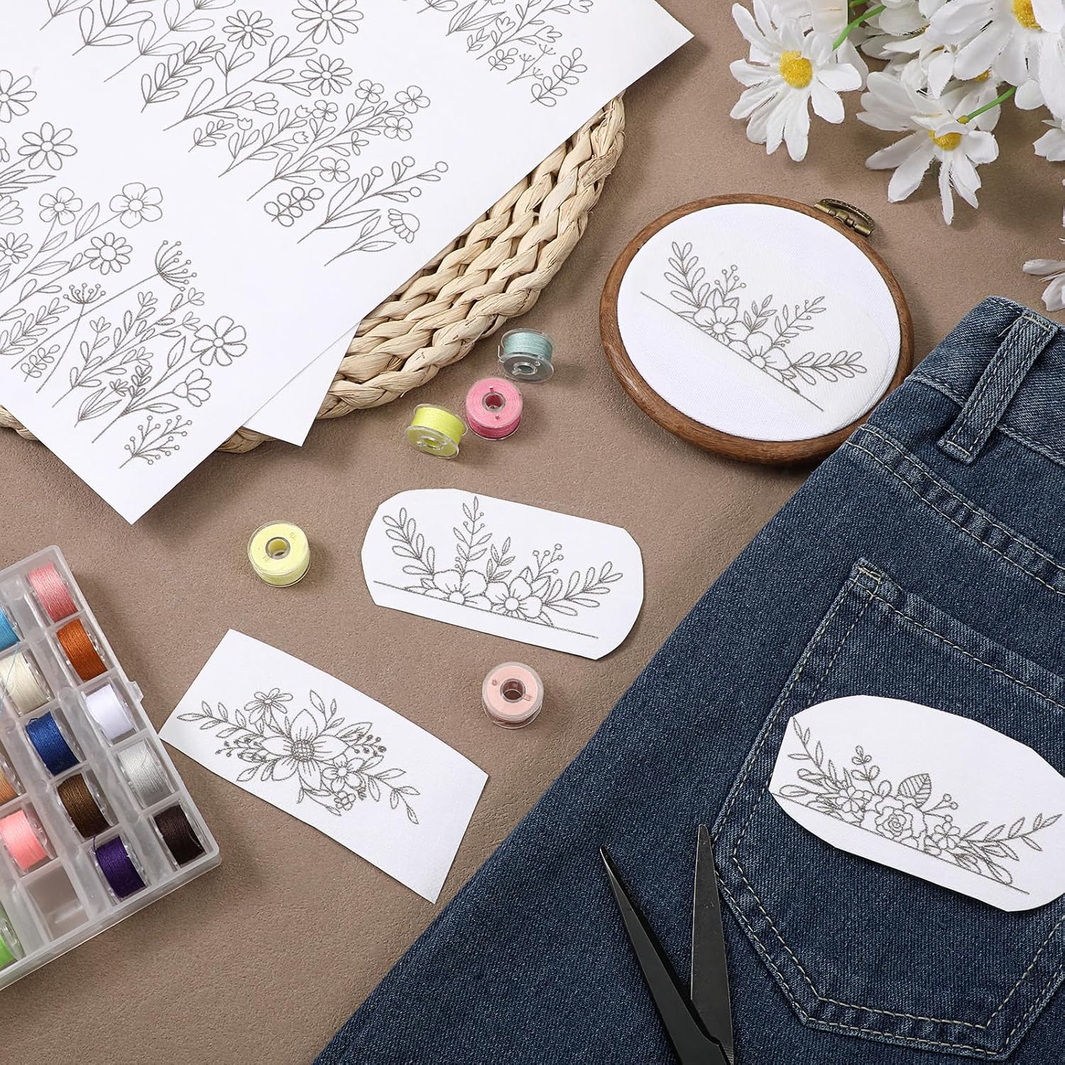 4 Sheets Embroidery Paper Wash Away - Water Soluble Stabilizer for Embroidery Patterns, Stick and Stitch for Hand & Machine Sewing, Stitch Book Supplies & Accessories