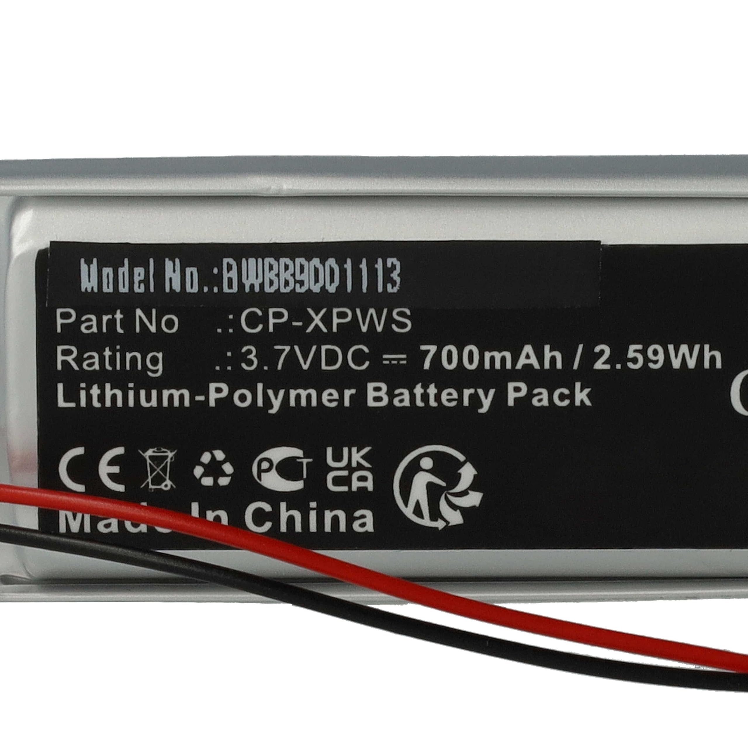 vhbw Batterie XP Deus WS1 WS2 WS3 WS4 WS5 détecteur de métaux 700mAh 3,7V Li-polymère