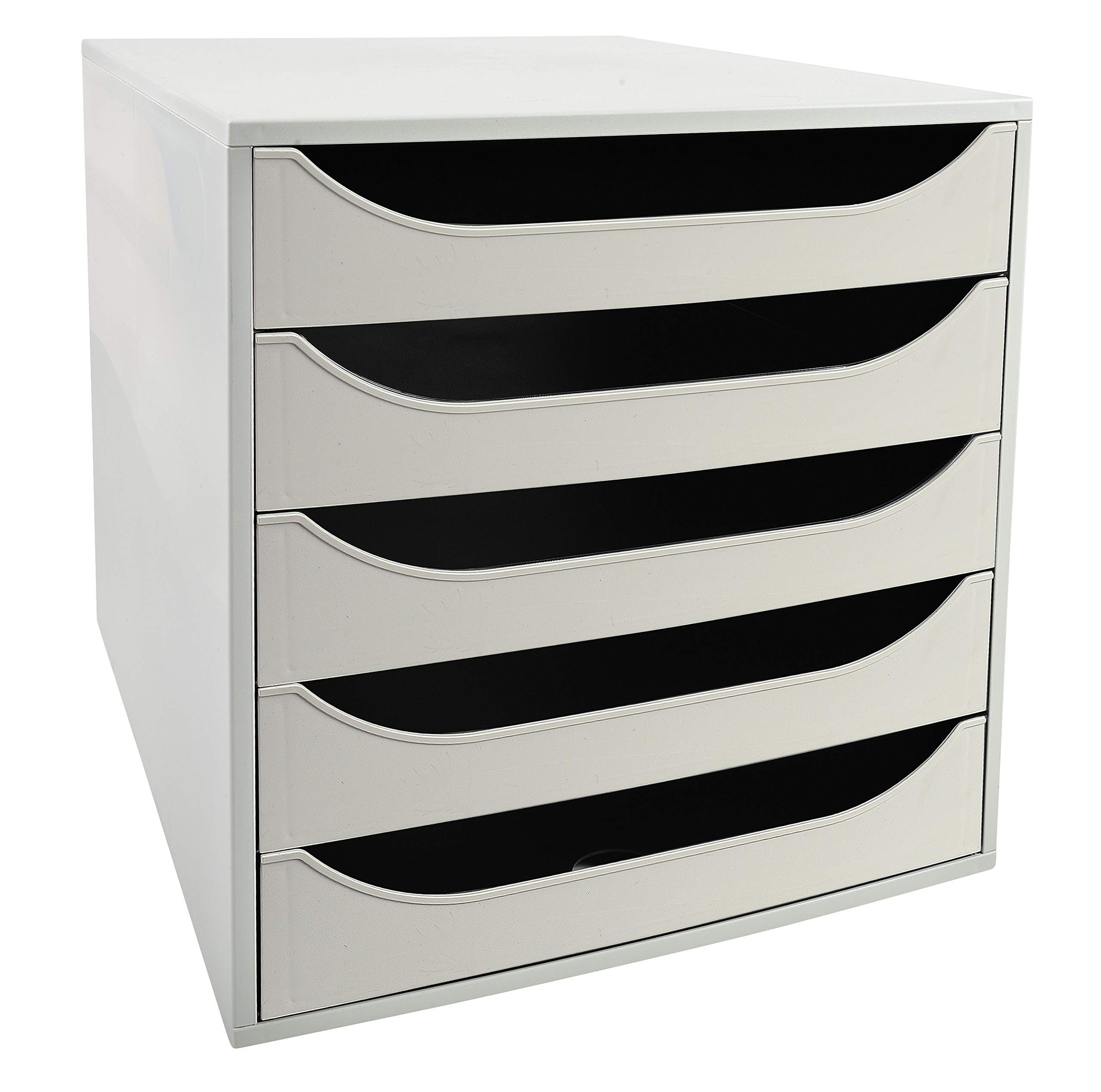 Exacompta Classic Desktop Drawers Plastic Grey 5 Drawers 28.4 X 34.8 X 29 Cm A4+