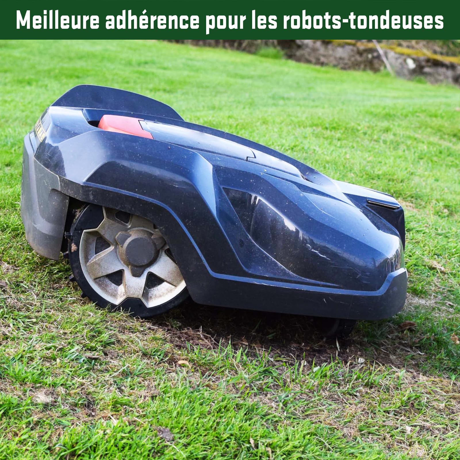 Gazon hybride (80 x 80 cm) - Grille de pelouse flexible pour robot tondeuse - Filet de gazon artificiel robuste pour l'extérieur - Pour renforcer la pelouse