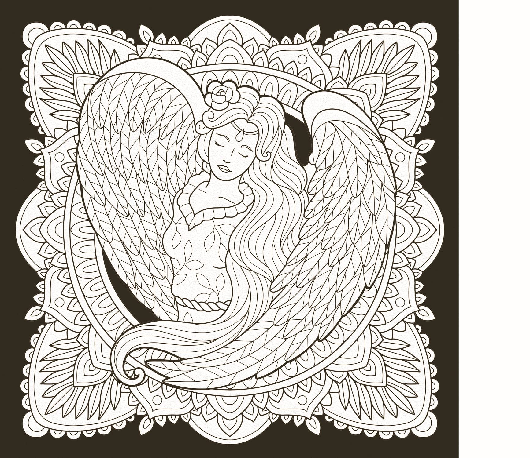 Mes mandalas à peindre : Esprits des anges: Avec 1 pinceau