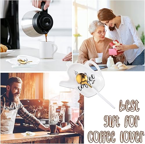 Miniatura 3 de Meanplan 2 piezas de cerámica cuchara de café titular resto cita divertida pero primer café agradable regalo de Pascua decoración accesorios