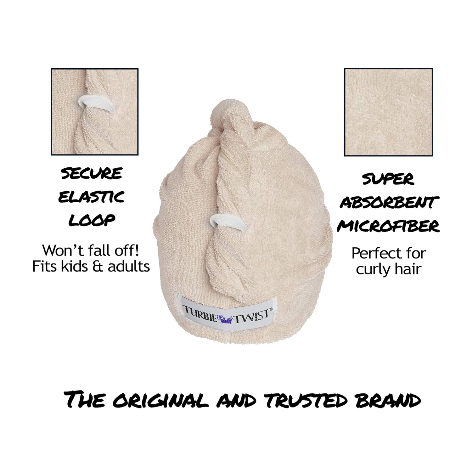 Turbie Twist Microfiber Hair Towel Animal Print 2 Pack (Tan-Leopard) : Hair Drying Towels : Beauty & Personal Care