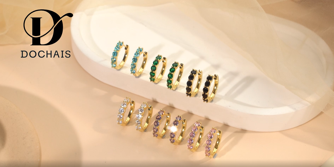 Dochais 8 Paar Ohrringe Set – Gold & Silber, Hypoallergen, Mit Zirkonia, Für Damen & Herren, Ideal Für Mehrfaches Piercing