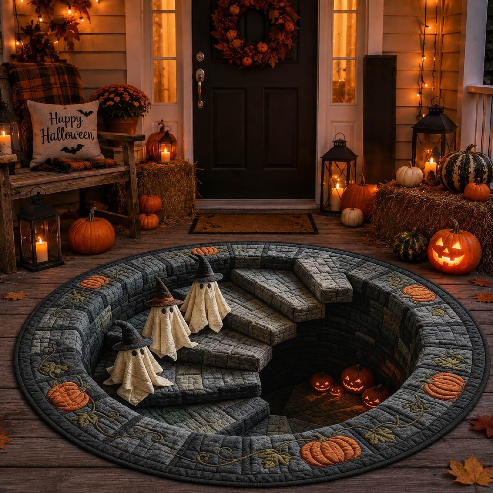 3D Halloween Rug, Optical Illusion Rugs for Bedroom Living Room，L-100cm