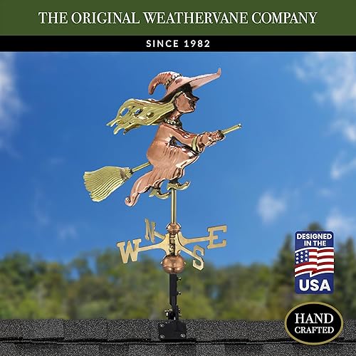 Miniatura 2 de Good Directions Veleta de bruja con soporte de techo, cobre puro