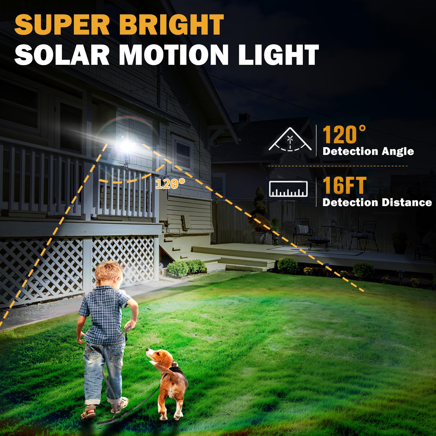 HAARAY Solar Motion Sensor Lights Outdoor – 2500LM 236 LED IP65 Waterproof Flood Lights With 360° Wide Angle, 2-Pack For Yard & Driveway Security
