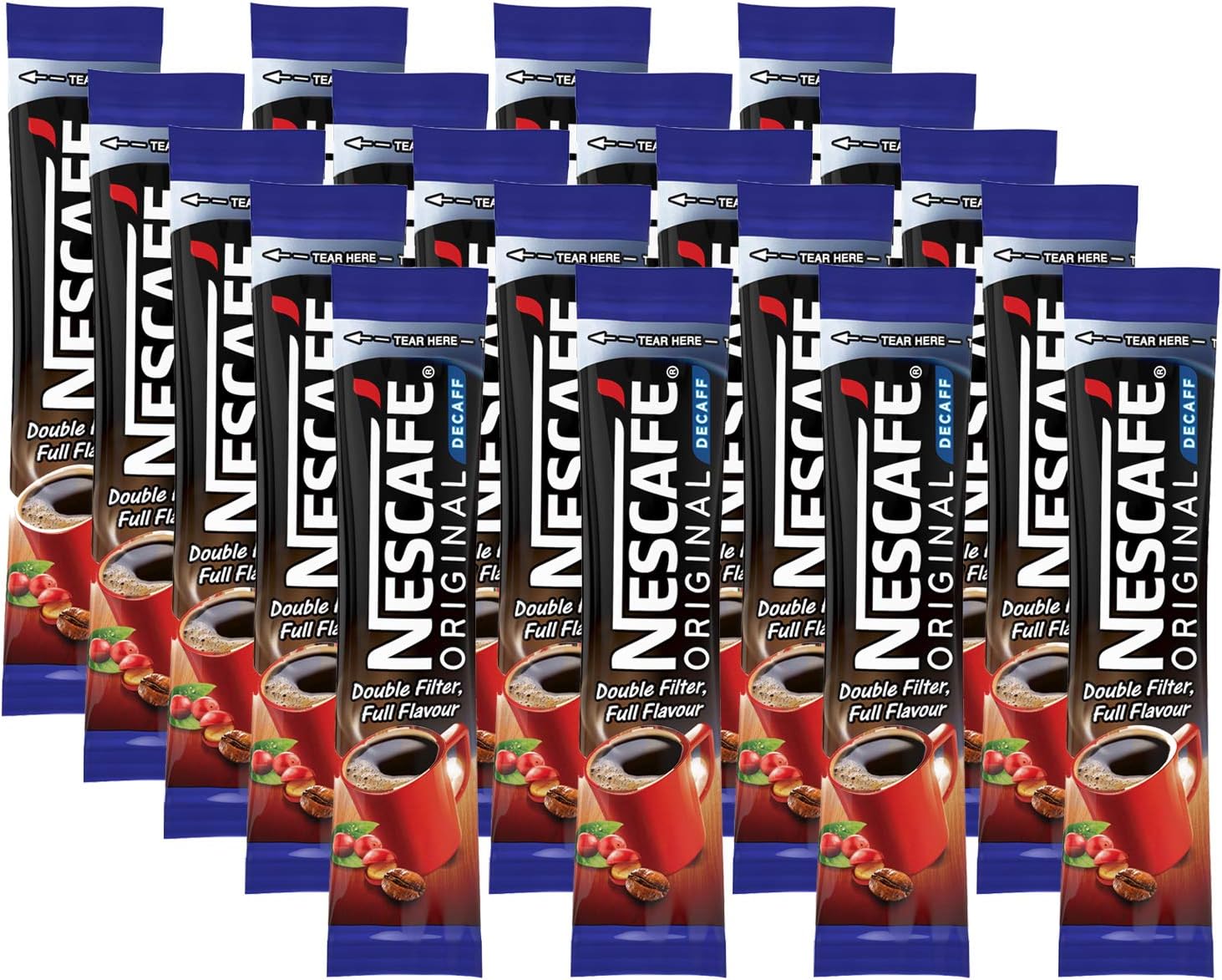 Nescafe Original Decaffeinated Double Filtered Coffee Sticks, Sachets, 0.06 Oz / 1.8 G, 20 Pack