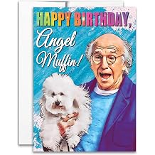 Happy Birthday Angel Muffin Larry David Bichon Birthday Greeting Card 5x7 inch w/Envelope
