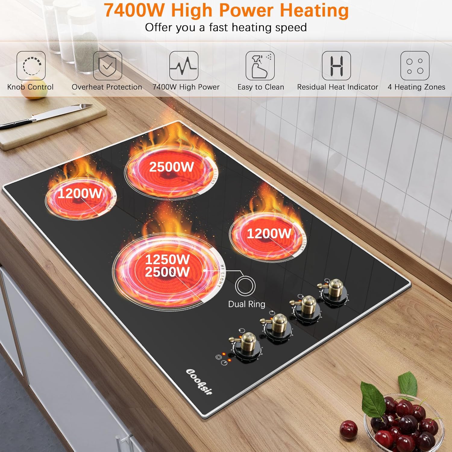 Electric Cooktop 30 Inch and 2 Burner Electric Cooktop