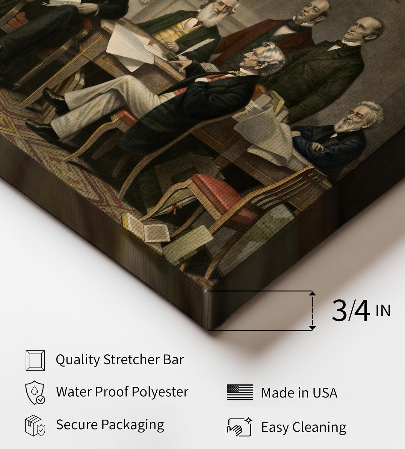 Poster Master First Reading of the Emancipation Proclamation of President Lincoln Canvas - Abraham Lincoln Print - Politics & Patriotic Art - Office or Living Room Decor - 8x10 STRETCHED Canvas