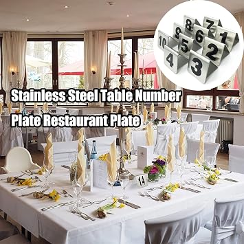 10Pcs Table Order Numbers Tent Style Stackable Digital Table Number Plate Restaurant Reception Number Stands Signs for Centerpiece, Reception, Decoration, Party, Anniversary, Event (1-50)(41-50)