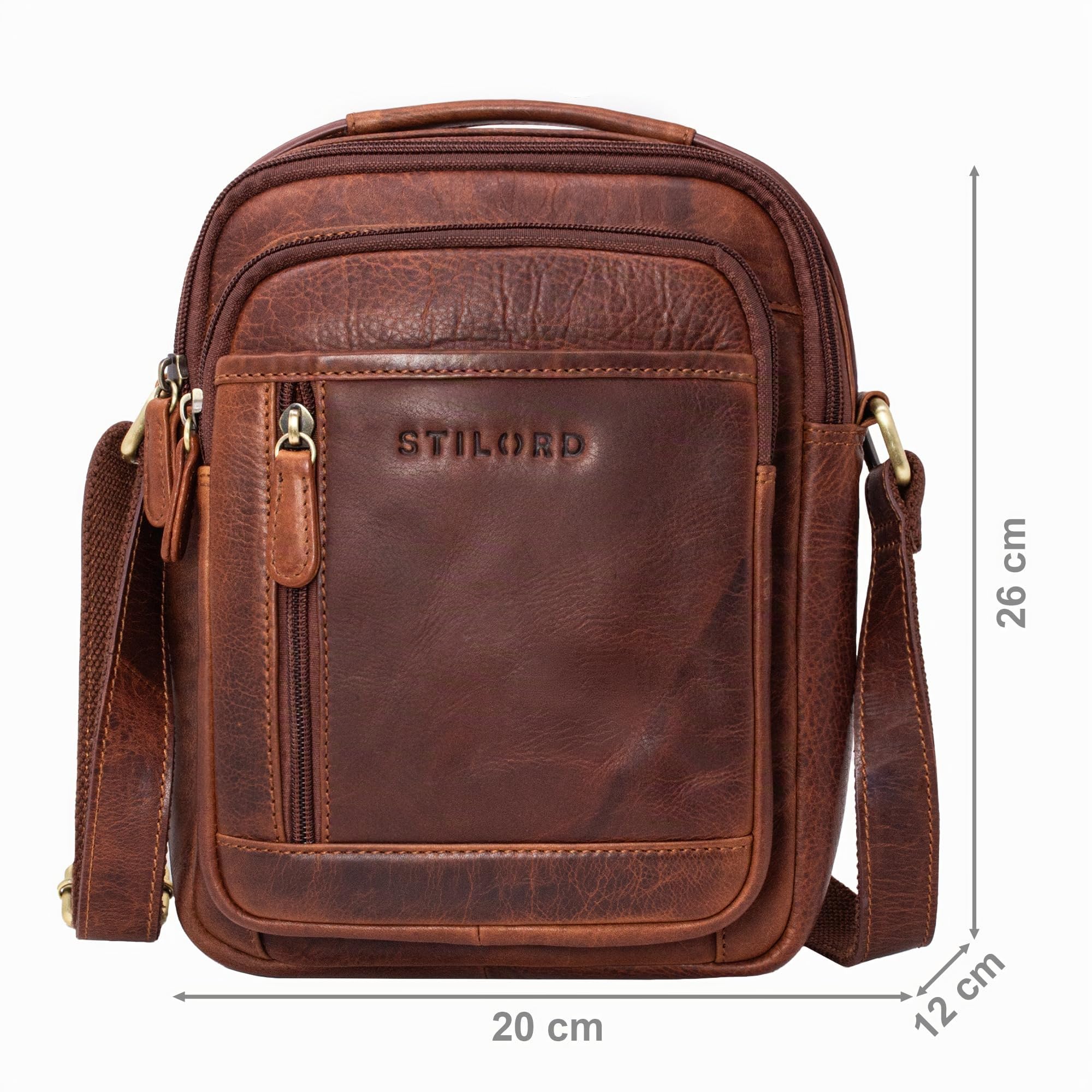 STILORD "Salva Piccolo Borsello Uomo Pelle Nero Borsa a Tracolla Crossbody Borse Messenger Cuoio Borsa a Spalla Borselli per Ufficio Viaggi Vita Quotidiana Tablet 8 Pollici