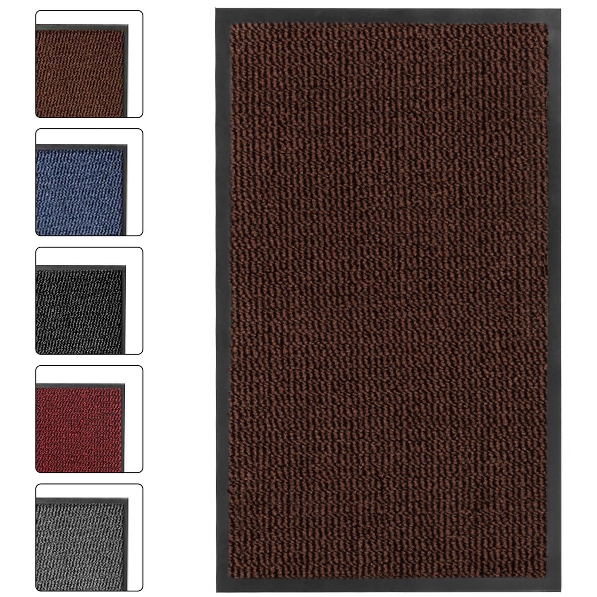 SG Traders Washable Door Mat - Non-Slip Rubber Backed Doormats Indoor & Outdoor - Highly Absorbent Door Mats, Floor Mat, Kitchen Mat, Perfect Dust Grabbing Doormats Dirt Trapper (80x300cm - Brown) — image 1
