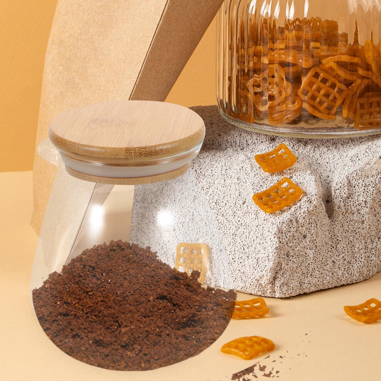 Barattolo di Vetro Ermetico da 350ml con Cucchiaio, 2 Pezzi