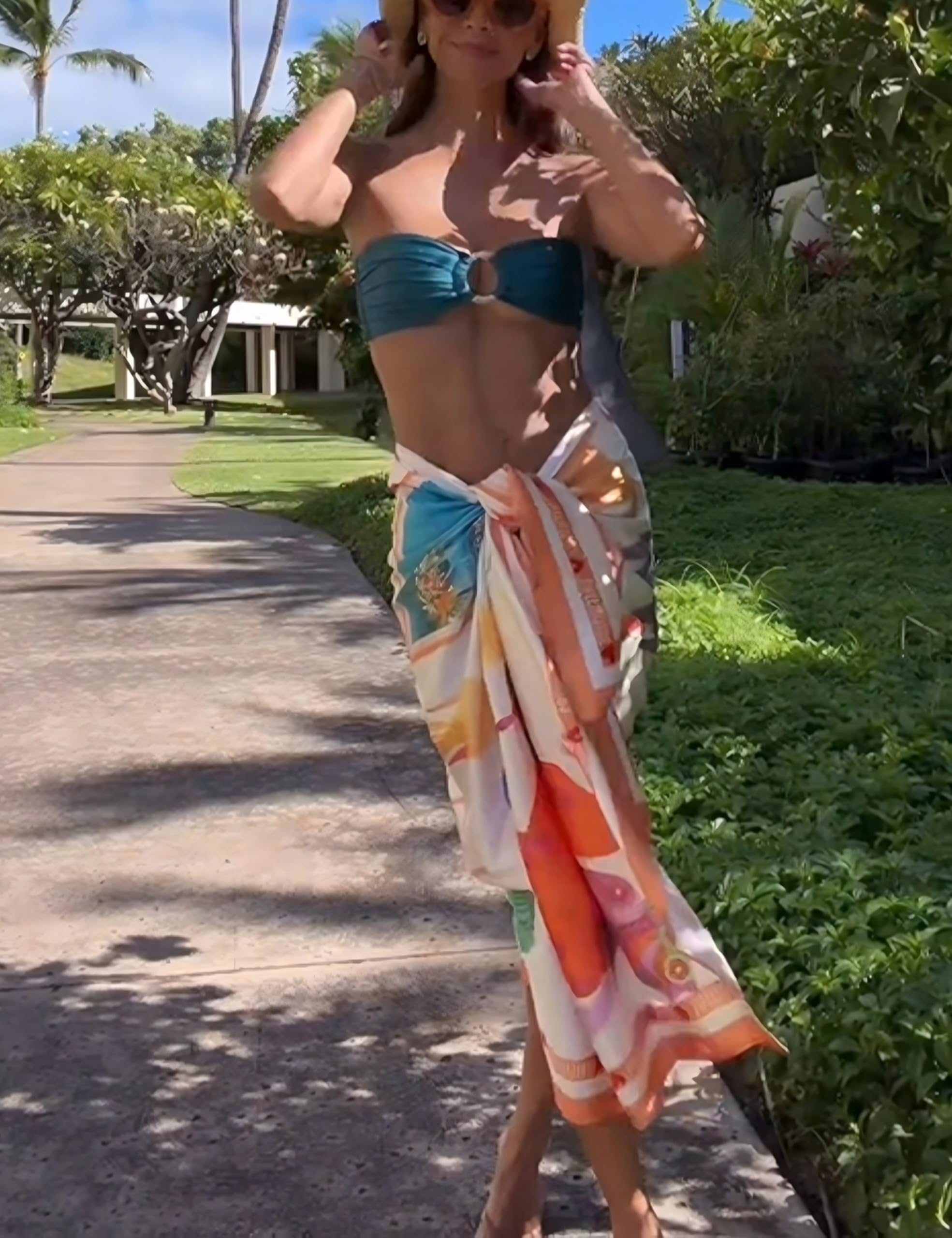 Damen Strand Bademode Gedruckt Lange Sarong Coverups Badeanzug Pareo Groß Pashmina Wickelrock