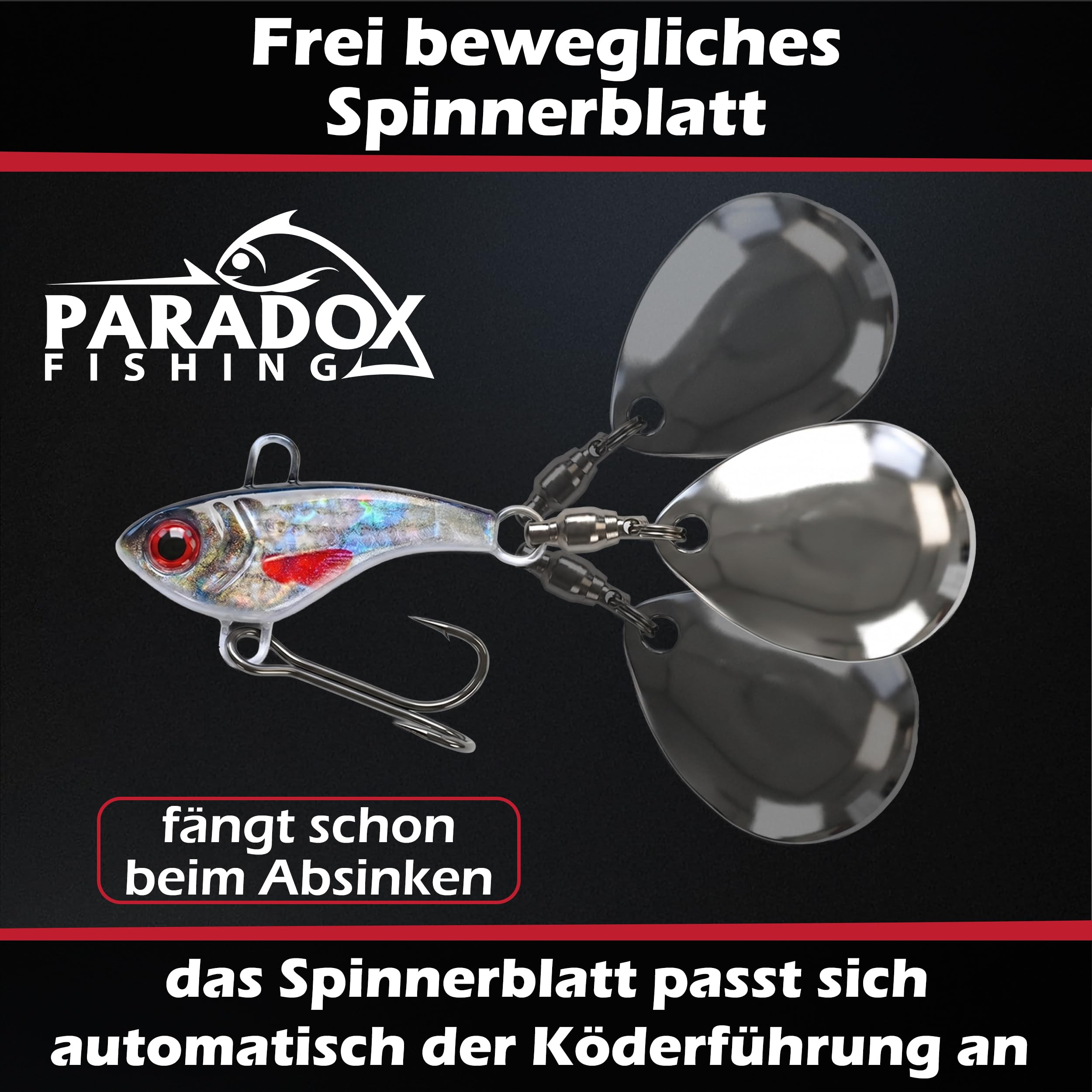 Paradox Fishing Jig Spinner 5er Set 6g/10g/15g/20g/25g Delusory Spin Jig zum Barsch Angeln Barsch Köder Zander Hecht Spinnerbait Spinn Köder – optimaler Barschköder