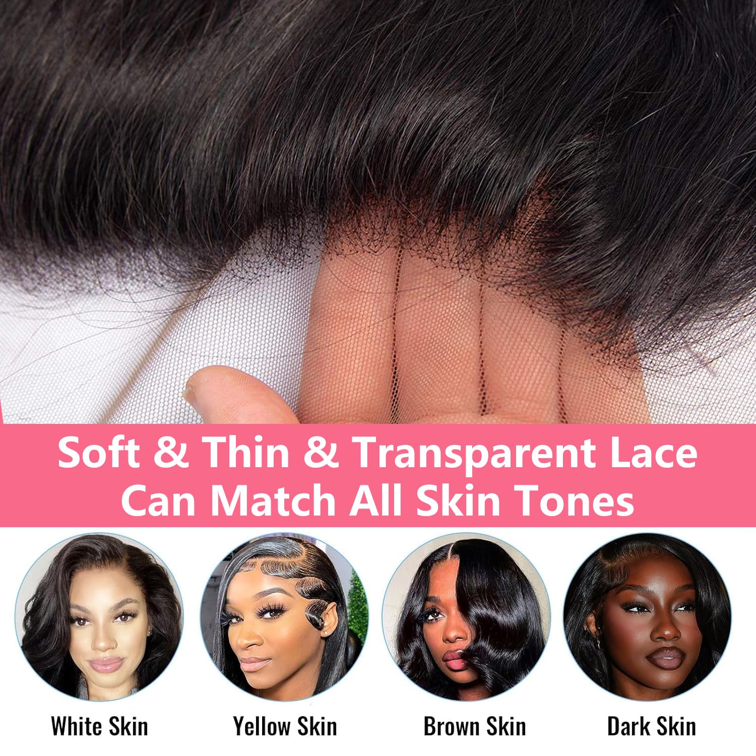 13x4 Lace Frontal Closure Body Wave Human Hair 16 Inch Ear to Ear HD Lace Frontal Closure Free Part Brazilian Body Wave Hair Extensions 150% Density Human Hair Pre Plucked with Baby Hair