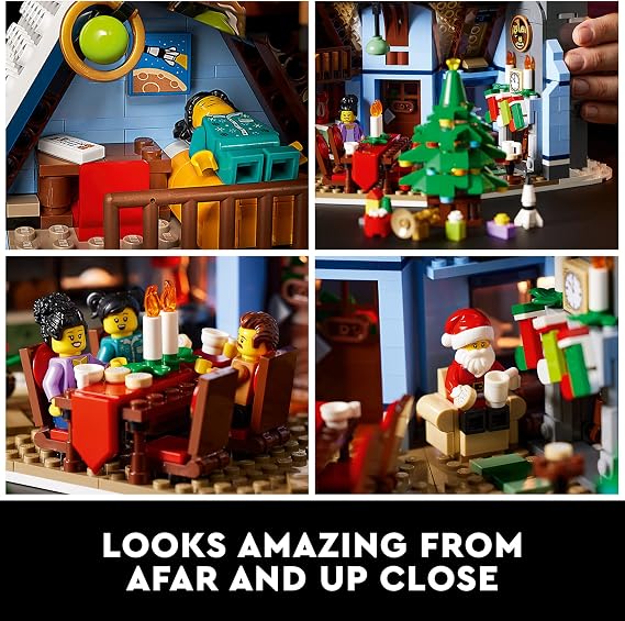 LEGO Icons Santas Visit 10293 Christmas House Model Building Set for Adults and Families, Festive Home Decor with Xmas Tree, Gift Idea