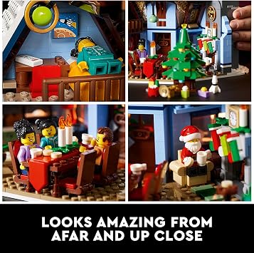 LEGO Icons Santas Visit 10293 Christmas House Model Building Set for Adults and Families, Festive Home Decor with Xmas Tree, Gift Idea