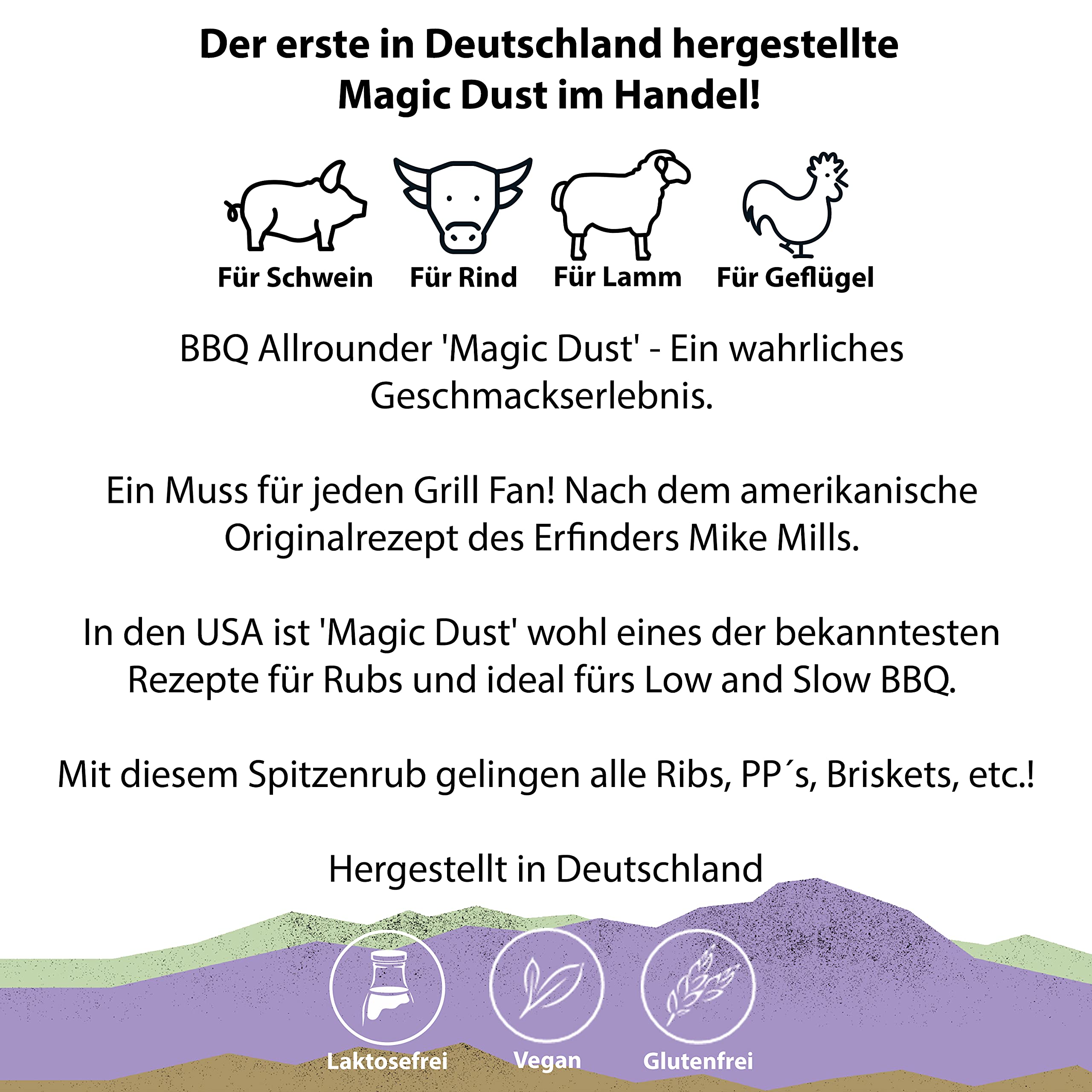 Royal Spice Magic Dust BBQ Rub Gewürzmischung - Erster In Deutschland Hergestellter Magic Dust Rub Nach Dem Originalrezept Von Mike Mills - Verschiedene Größen erhältlich (3 kg)