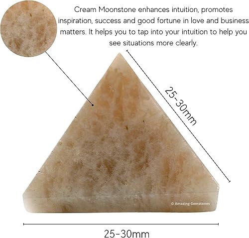 Miniatura 225 de Amazing Gemstone White Agate Snow Quartz Pyramid Crystal Healing Stones - 1" Great Pyramid Figurine of Natural Stone Pyramid for Meditation, Reiki