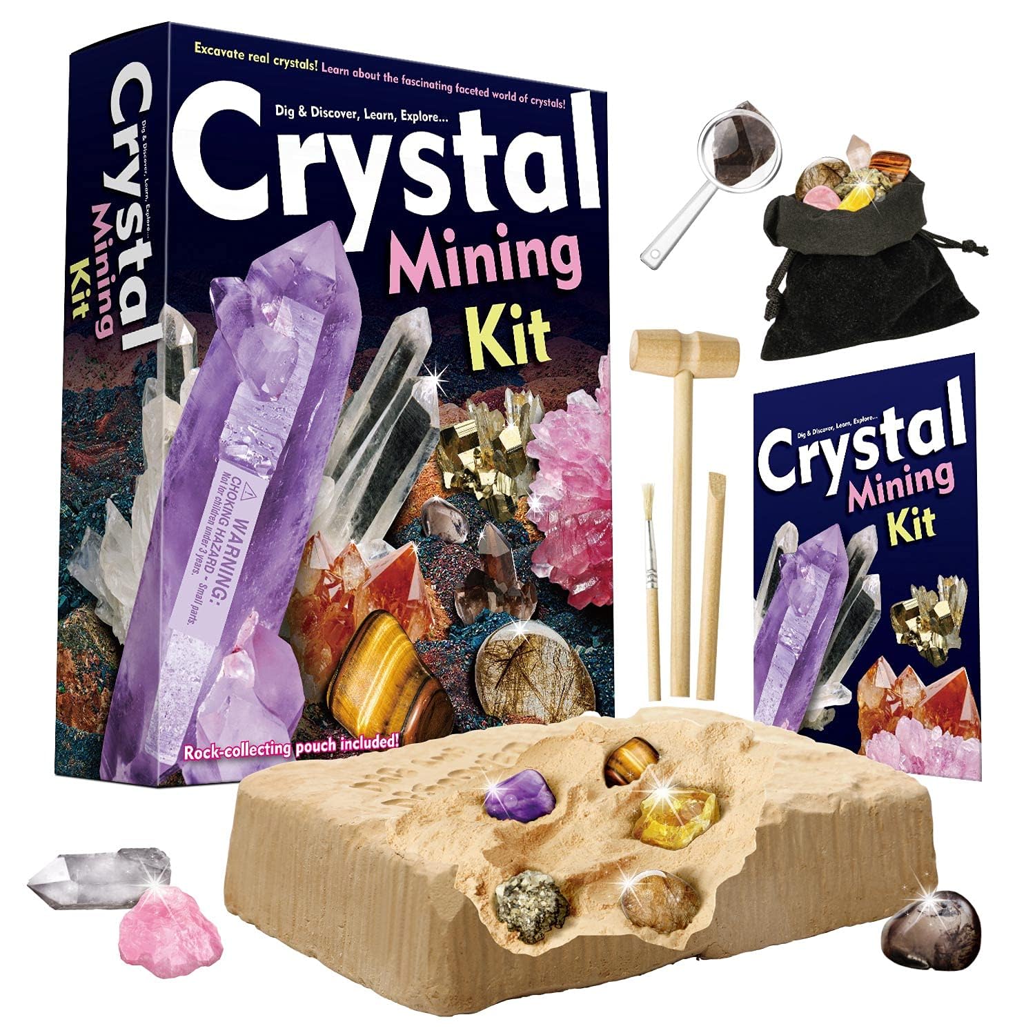 XXTOYS Crystal Mining Kit for Kids – Dig and Discover Real