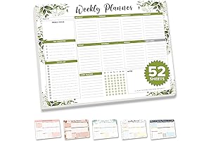 Decorably Weekly Planner Pad Landscape - 52 Easy Tear-Off Sheets Tear Off...