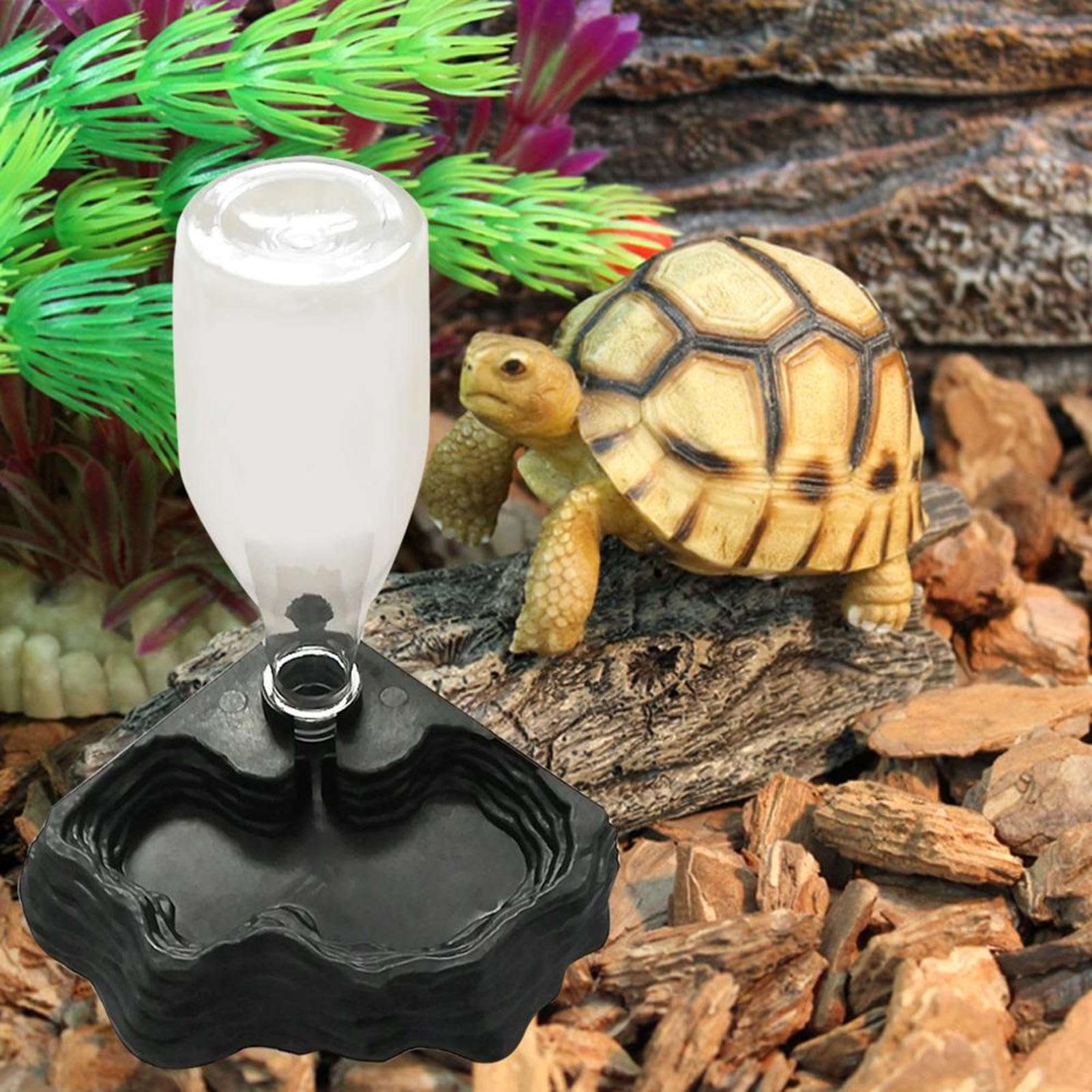 Distributeur d'eau pour reptiles Fontaine automatique pour terrarium cascade siphon amphibien bol à boire