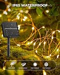 Éclairage à cordes solaires en extérieur étanche, 2 Boîtes Total 66FT 200 LED Lumières de fée solaire avec 8 Modes de lumière, lucarne solaire lumières extérieures pour jardin de jardin de cour de patio Noël (blanc chaud) & Lumières solaires intérieures