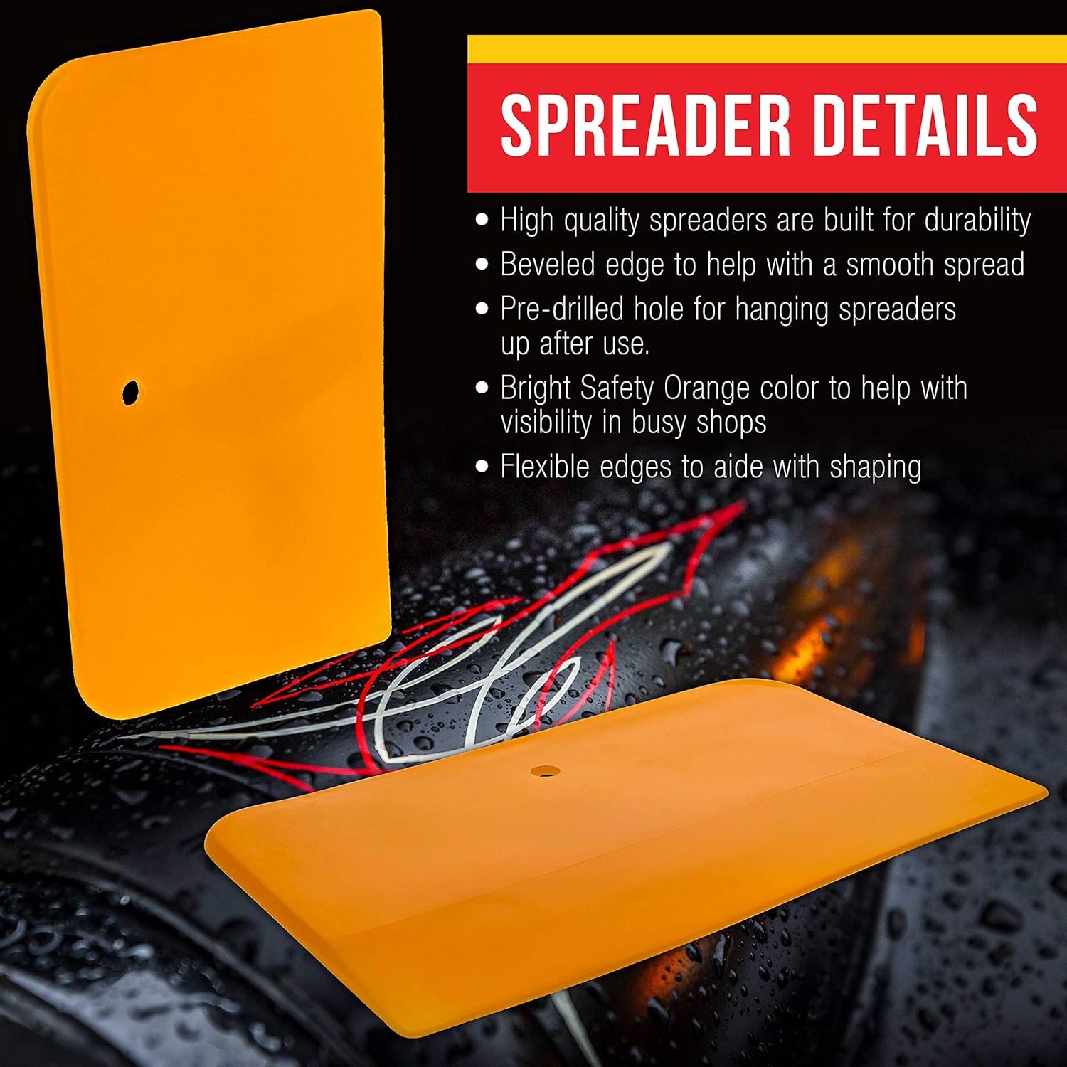 Custom Shop - 4, 5, & 6 Inch Body Filler Spreaders for Automotive Body Fillers, Putties and Glazes - Easy, Precise, and Reusable Application - Variety Pack : Arts, Crafts & Sewing
