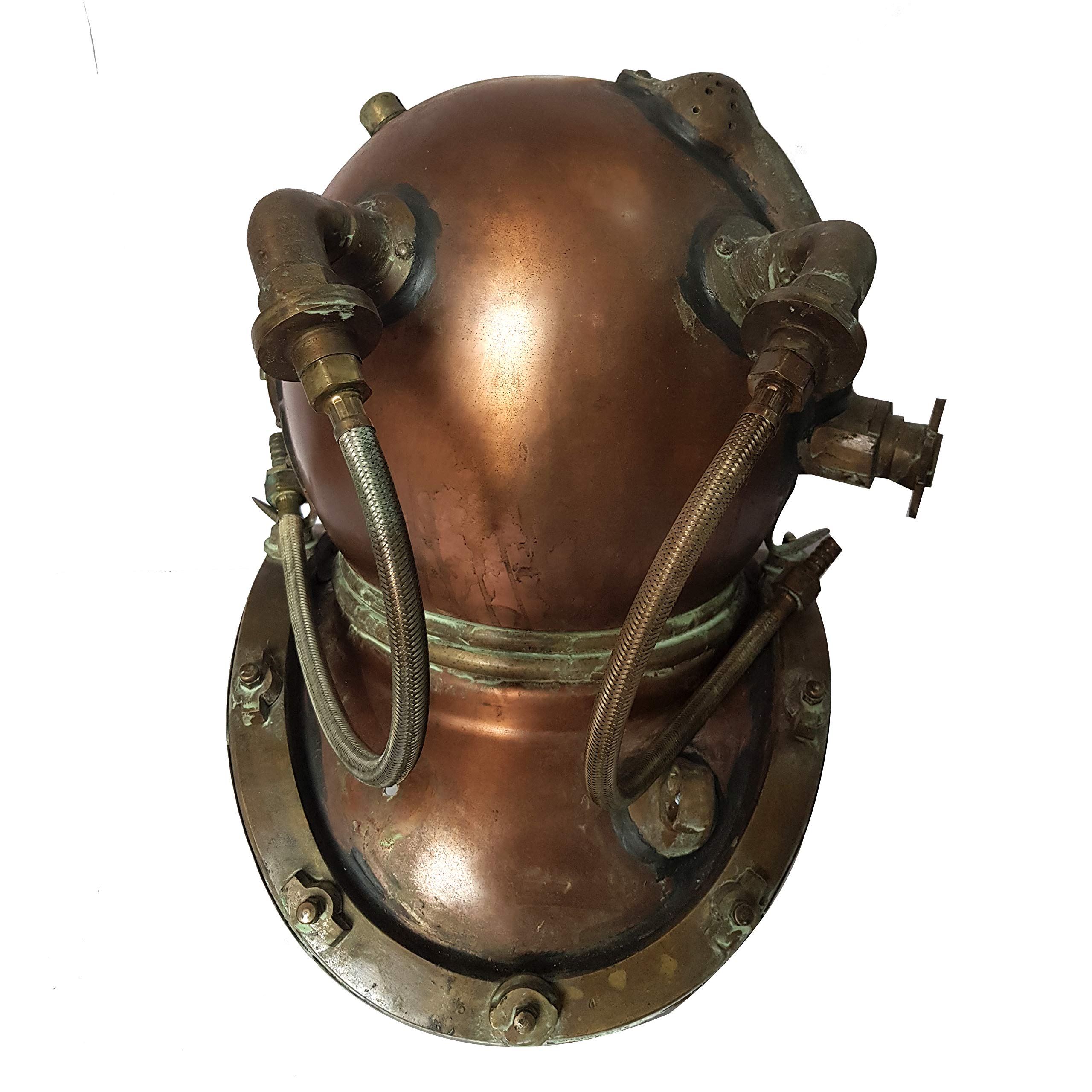 U.S Navy Mark V Casque De Plongée Vintage – Réplique En Aluminium Et Laiton, 45,7 Cm, Finition Chromée – Décoratif