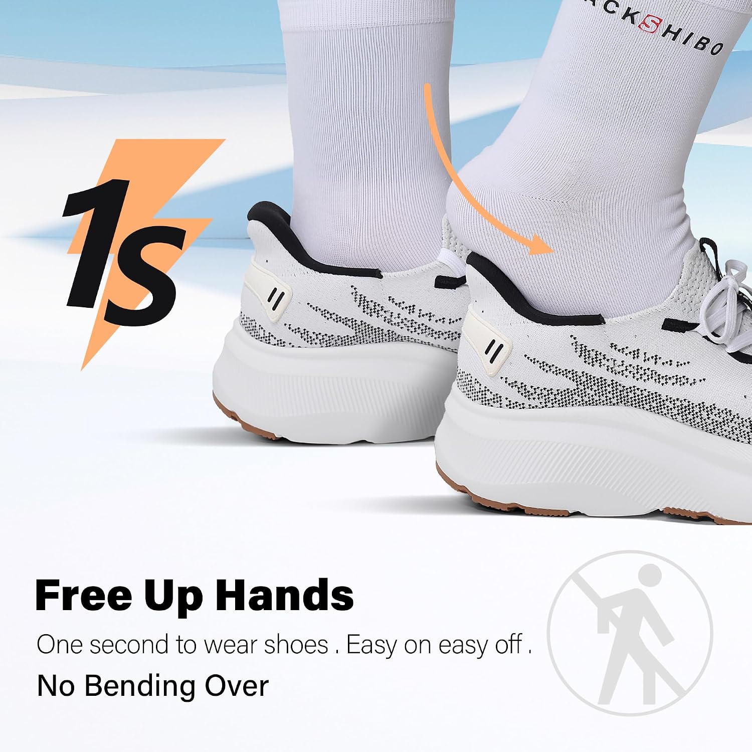 JACKSHIBO Slip in Women Hands Free Walking Shoes Wide Toe Box Arch Support with Metatarsal Pads Athletic Tennis Sneakers Slip on Breathable Plantar Fasciitis Orthopedic Thick Cushion Zero Drop Sole