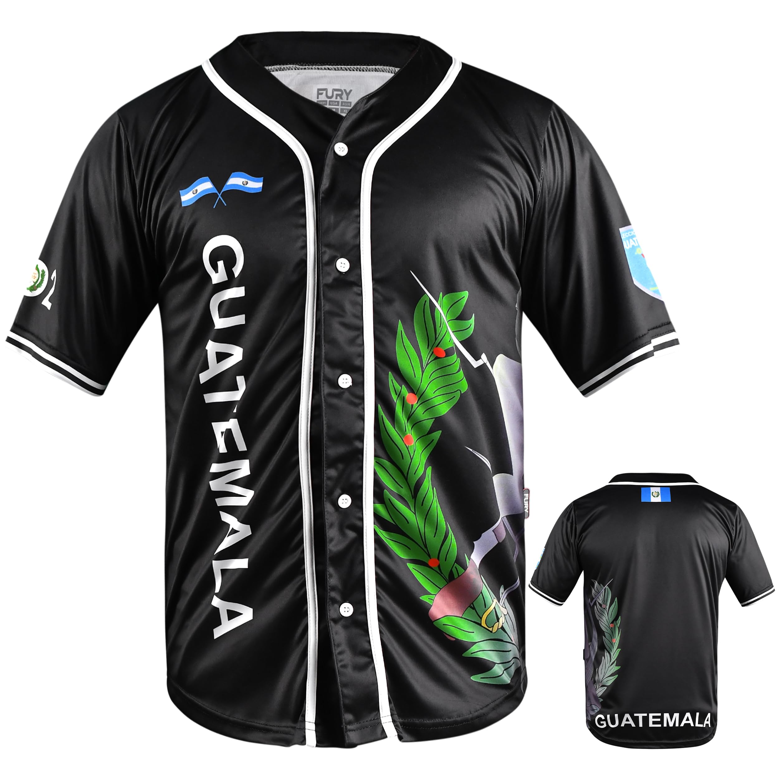 fox & fury Black Baseball Jerseys Mexico, Guatemala, El Salvador, Honduras, Venezuela, Puerto Rico, Brazil, Cuba, Nicaragua