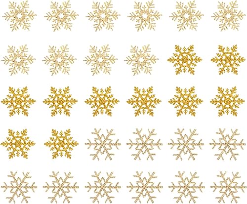 Miniatura 2 de EXCEART Parches bordados de Navidad con copos de nieve, apliques de copo de nieve para planchar en ropa, fiesta, decoración de Navidad,