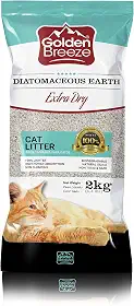 GOLDEN BREEZE areia para gatos totalmente natural, 1,8 kg – Grão fino, não desbota, ecológica – absorve, bloqueia e veda líquidos para melhor controle de odor. Baixa manutenção