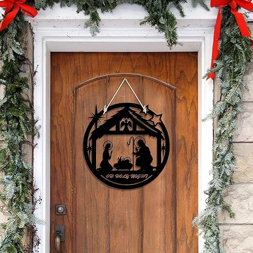 Miniatura 5 de WINUSD Juego de arte de pared de metal, decoración de pared religiosa para Navidad, hogar, sala de estar, cocina, decoración de pared interior y