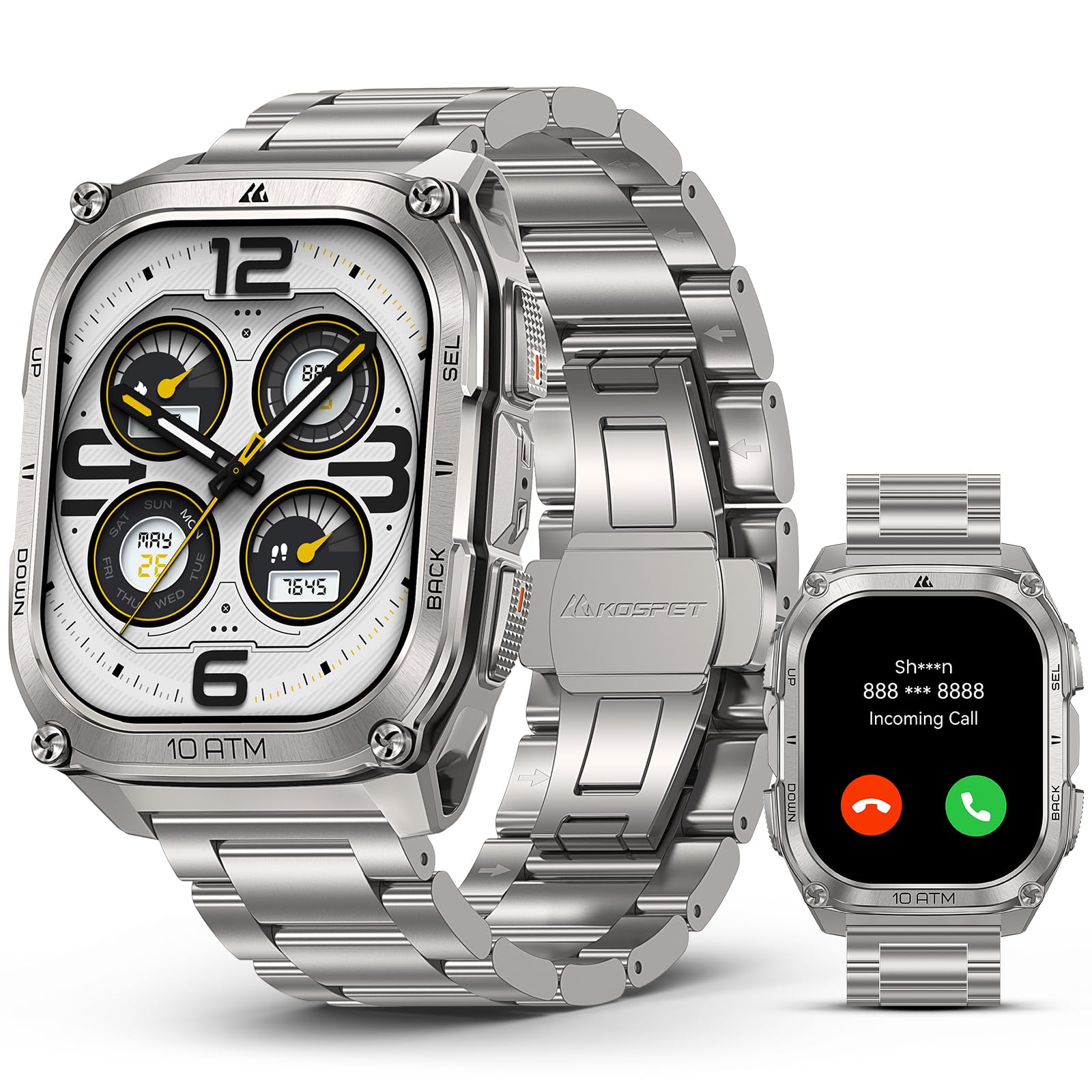 KOSPET Tank M4 Special Edition Smartwatch Hombre, Reloj Inteligente Hombre con Pantalla AMOLED 1.96″, GPS con Mapas Offline, 10ATM para Buceo, 50 Días de Batería, Llamadas Bluetooth para Android iOS