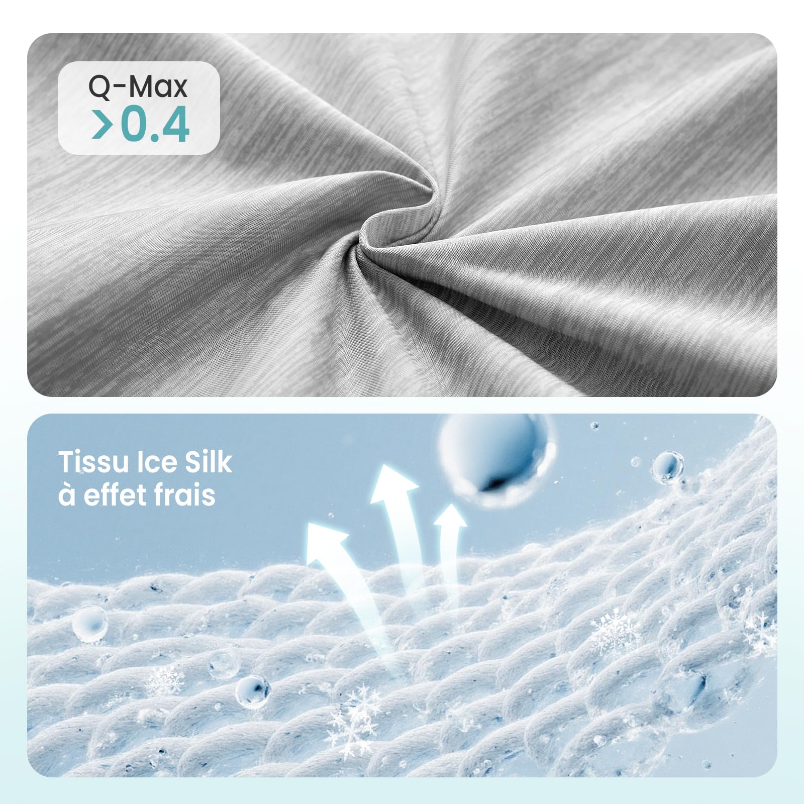 COZY KISS Coussin Rafraîchissant Chiens Chats 99x86cm, Tapis Refroidissement en Tissu sans Gel Q-Max>0.4, Auto-refroidissant, Imperméable Antidérapant Lavable, Forme Feuille, Gris