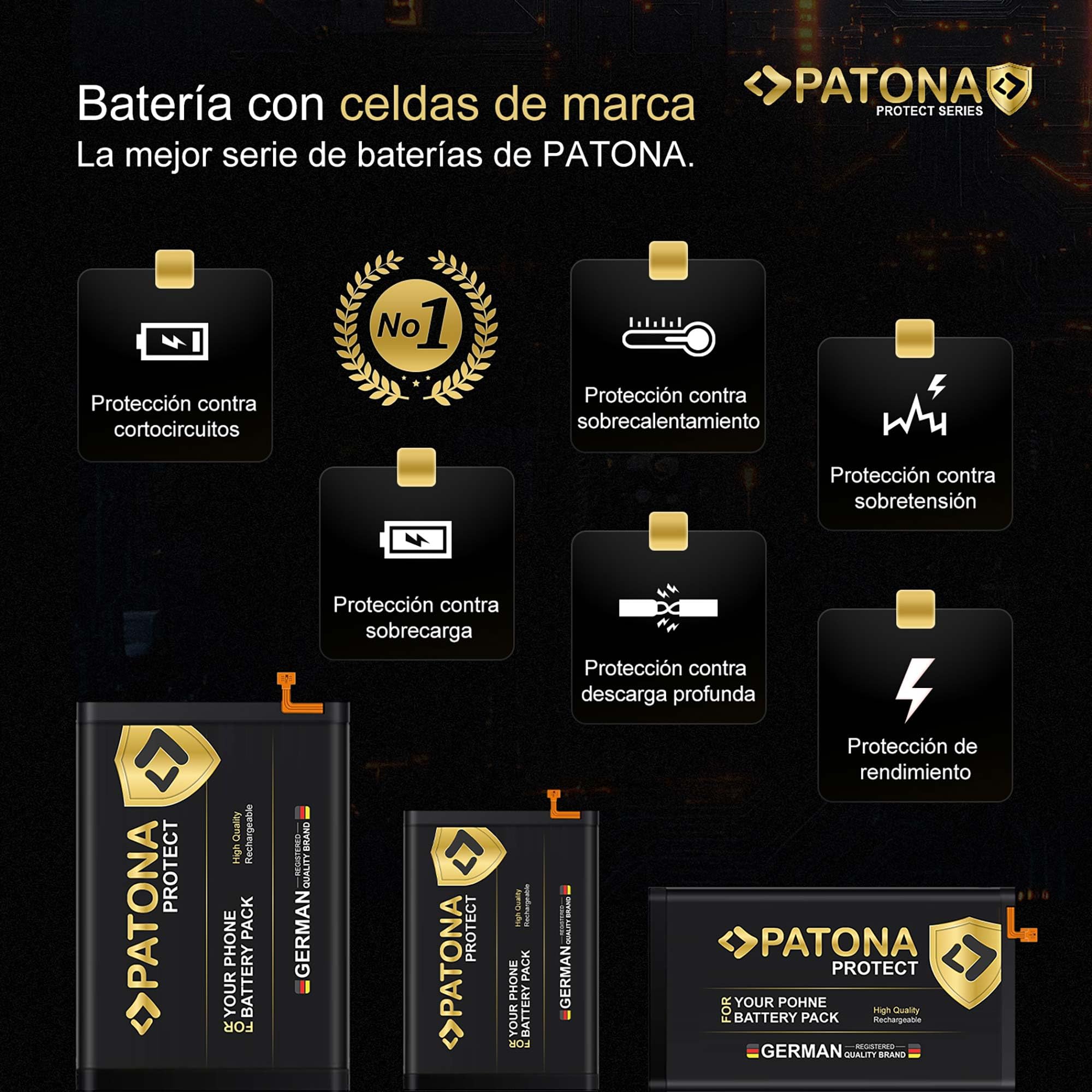 PATONA Protect Batería Repuesto para Samsung Galaxy S10 Plus SM-G975F 10+ EB-BG975BU – 4100mAh Li-Polymer para Smartphone, protección contra sobrecarga y Temperatura NTC, Incl. Kit de instalación