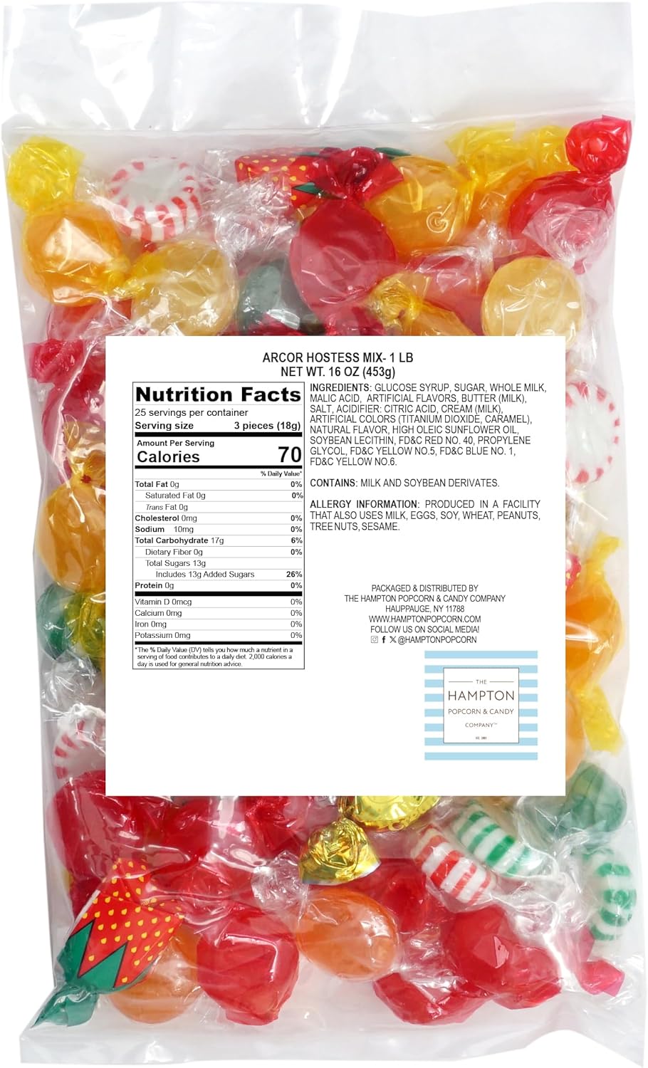 Arcor Host Mix, 1 Pound Bulk Candy, Arcor Candy, Old Fashed Hard