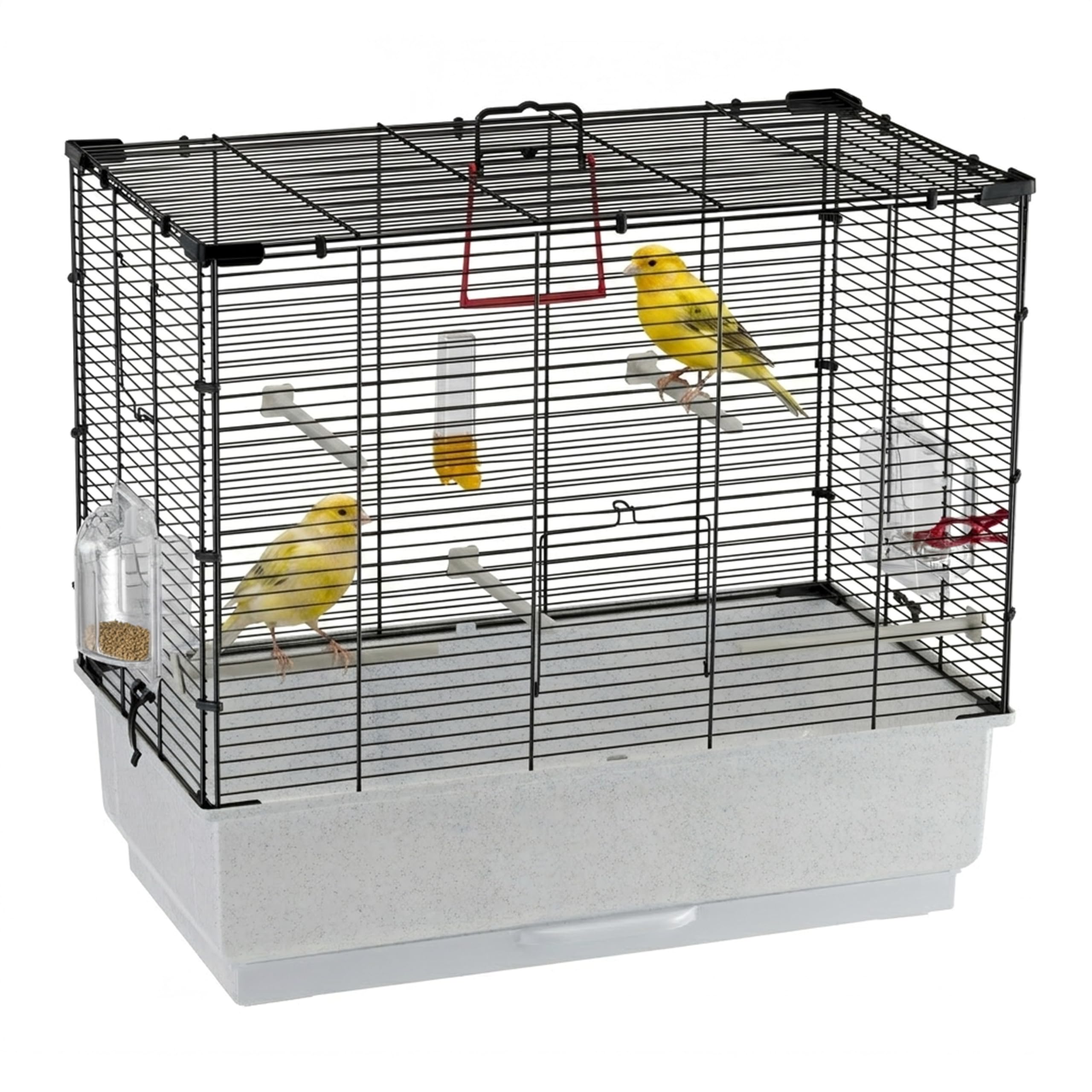 Ferplast Gabbia per Uccelli PIANO 4, Gabbia Canarini Uccellini, con Mangiatoie per Uccelli, Abbeveratoio Uccelli, 59 x 33 x h 55 cm, con Accessori, Vassoio Estraibile