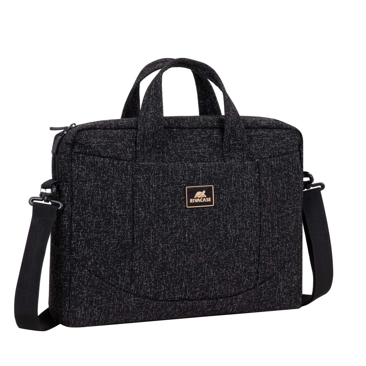 RIVACASE Anvik Laptop Bag 15.6 Inches Waterproof Compact Shoulder Bag for Notebooks Ultra Light Computer Bag for Women/Men/School/Travel/Business, Compatible with Laptop Macbook Pro 15.6 inch, Black