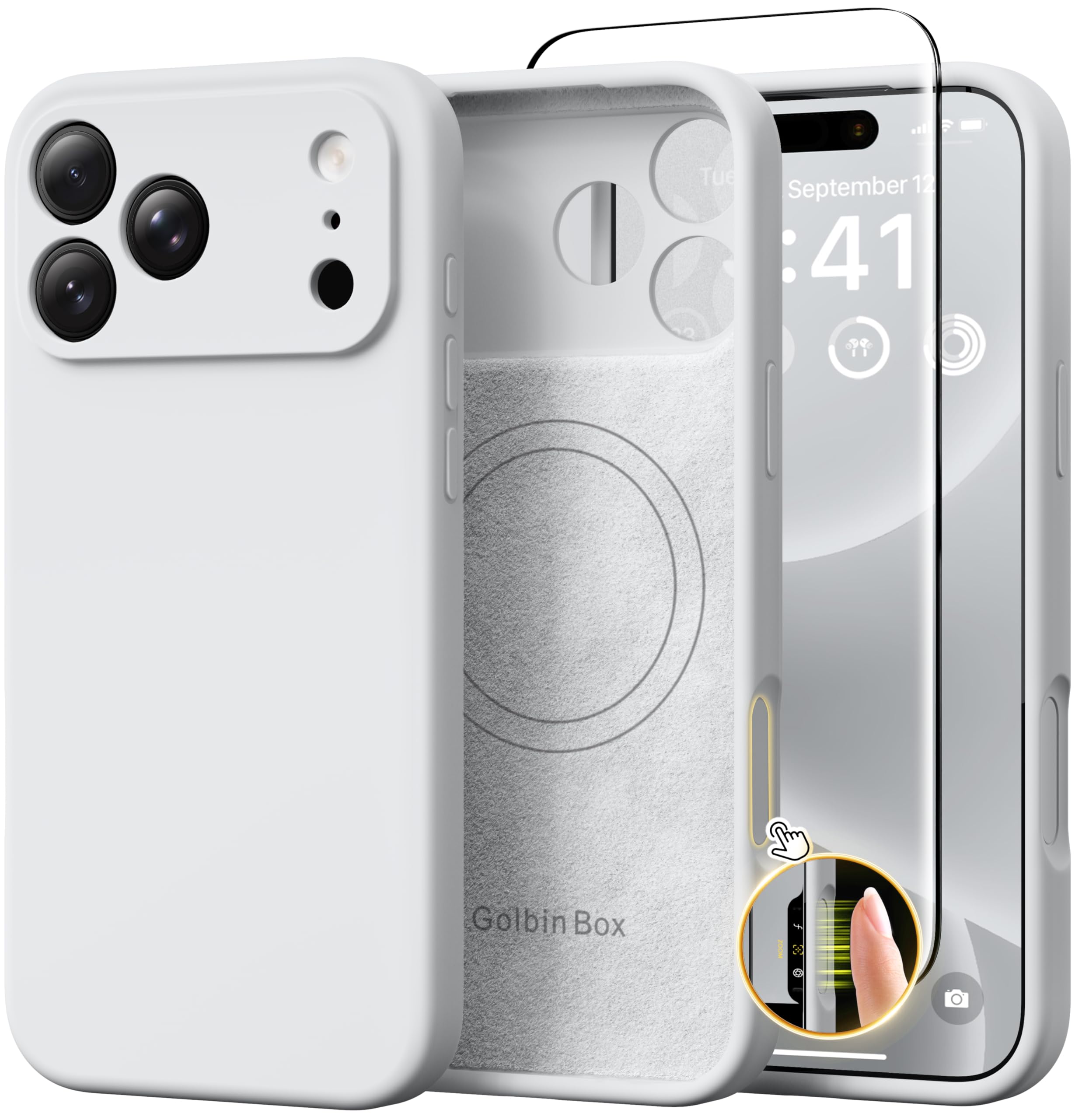 GolbinBox Magnetic for iPhone 18 Pro Case/17 Pro Case, Light Gray