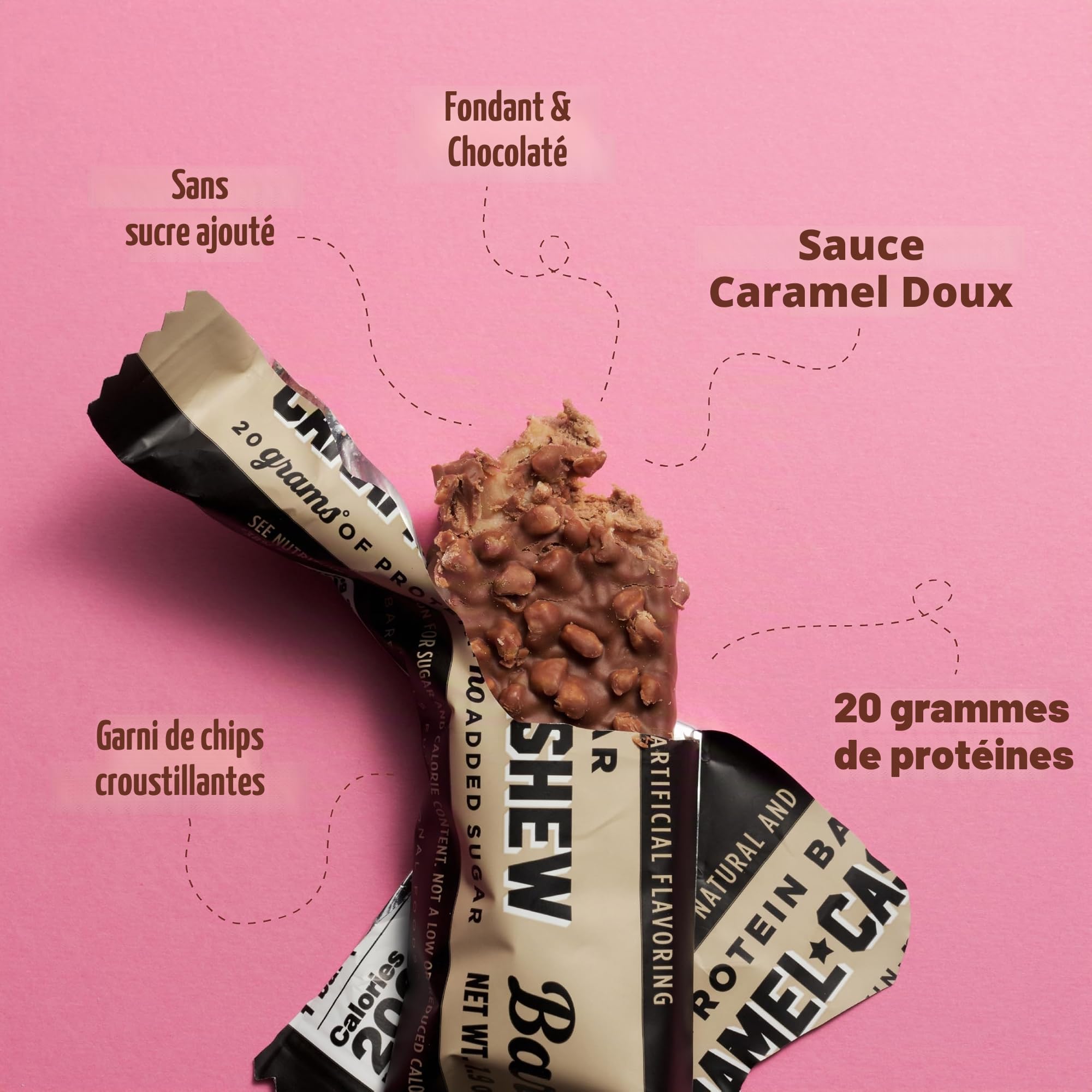 Barebells Barres protéinées au caramel et noix de cajou – 12 barres de 53,9 g avec 20 g de protéines riches en protéines – Barre protéinée au chocolat avec 1 g de sucres totaux – Barre protéinée