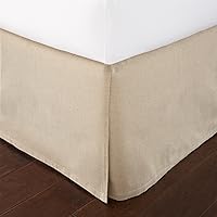 Levtex Home King Faux Linen Bed Skirt Dust Ruffle - 16 Inch Drop Box Pleat, Linen Blend for Elegant Bedroom Storage Concealment