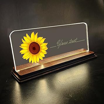 Brown Cloud Acrylic Customized LED Name Plate for office Desk for Professionals or Corporates, Ideal Gift for any occasions(LED NP PRINT 07)