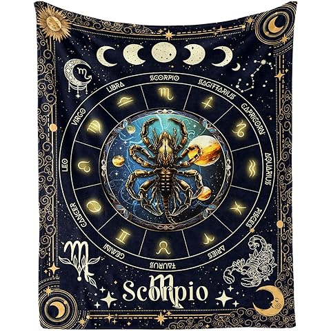 Homieblanket Scorpio Zodiac Blanket for Boys Girls, Secret Astrology Themed Design Printed Throw Blankets for Kids Lap, Chair Sofa, Soft Fleece Cozy Blanket, 40