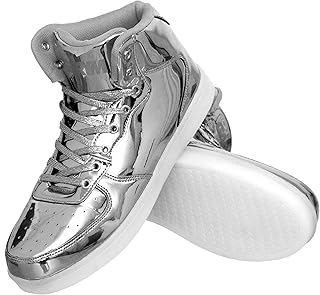 Metallic silver high top sneakers Clearance