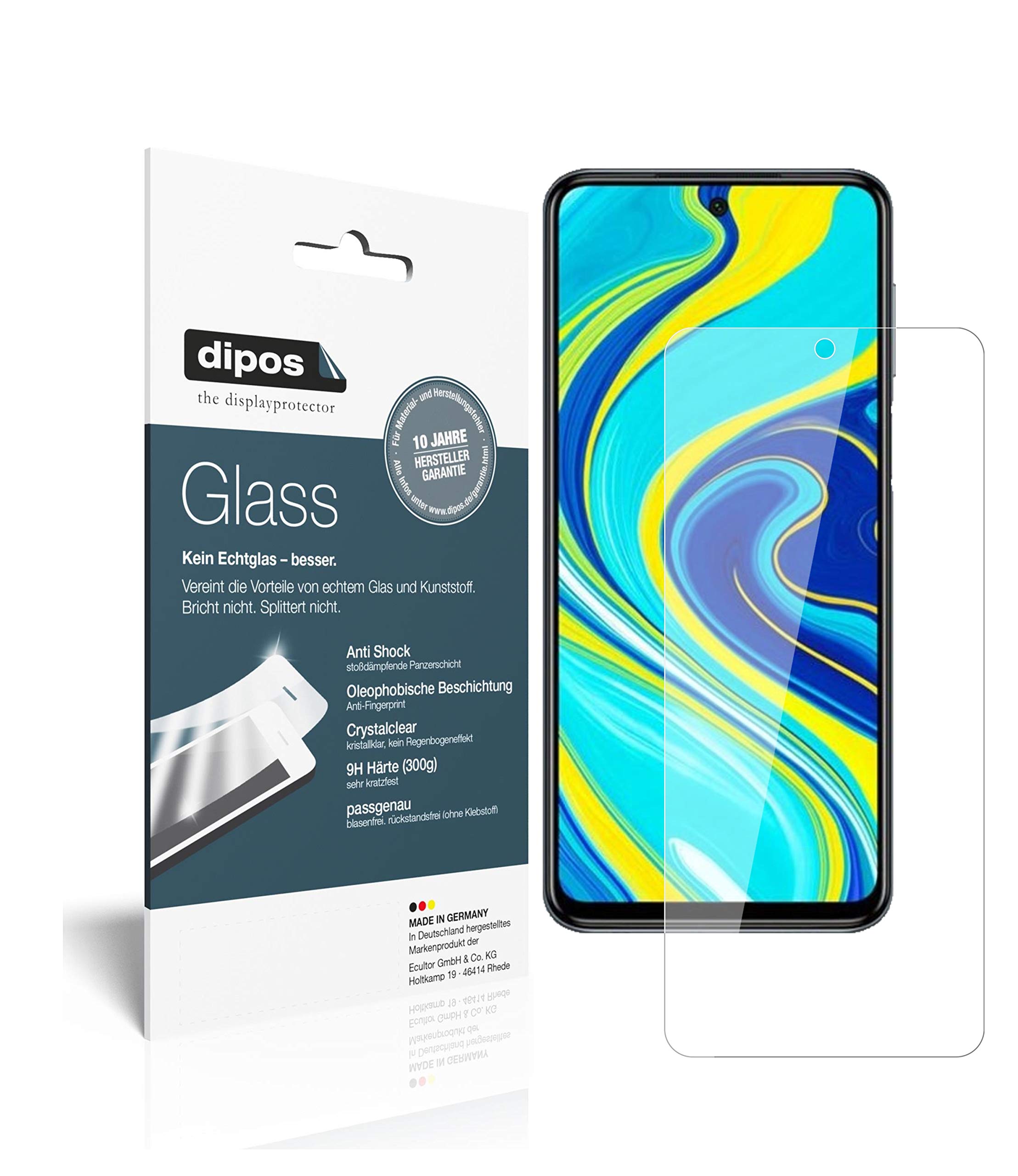 DIPOS 2x Pellicola Protettiva Compatibile Con Xiaomredmnote 9 Pro